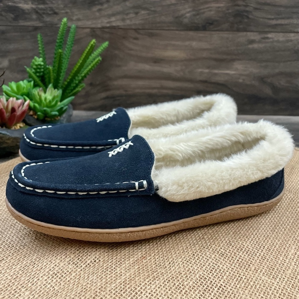Clarks Faux Fur Moccasin Indoor Outdoor Slipper - Picture 4 of 11